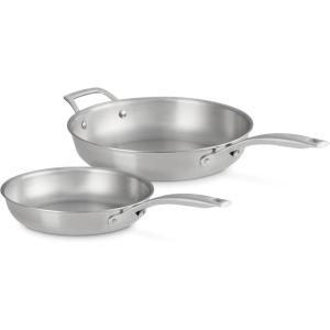 imageLe Creuset Stainless Steel Essential Set of 2 Fry Pan Set 95quot and 11quot