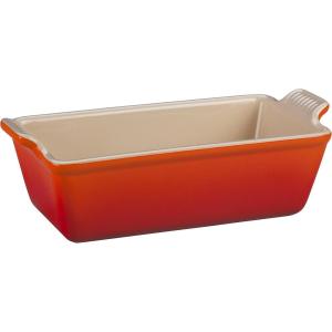 imageLe Creuset Stoneware Heritage Loaf Pan 9quot x 5quot x 3quot 15 qt CeriseFlame