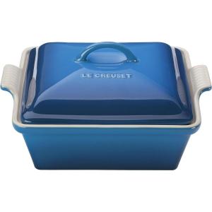 imageLe Creuset Stoneware Heritage Shallow Square Casserole 2qt 9quot LicoriceMarseille