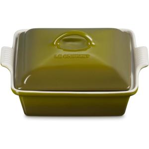 imageLe Creuset Stoneware Heritage Shallow Square Casserole 2qt 9quot LicoriceOlive