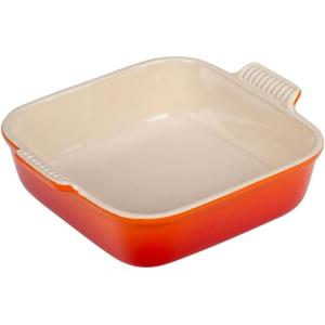 imageLe Creuset Stoneware Heritage Square Dish 3 qt 9quot OysterFlame