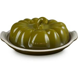 imageLe Creuset Stoneware Pumpkin Butter Dish WhiteOlive