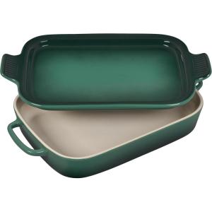 imageLe Creuset Stoneware Rectangular Dish with Platter Lid 14 34quot X 9quot WhiteArtichaut