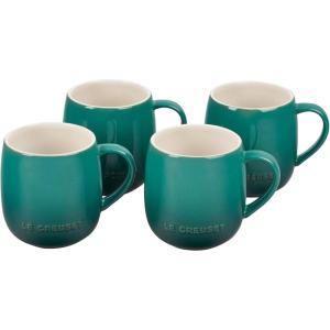 imageLe Creuset Stoneware Set of 4 Heritage Mugs 13 oz each CeriseArtichaut