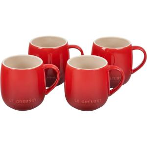 imageLe Creuset Stoneware Set of 4 Heritage Mugs 13 oz each CeriseCerise