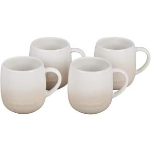 imageLe Creuset Stoneware Set of 4 Heritage Mugs 13 oz each Shell PinkMeringue