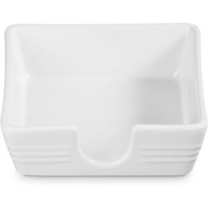imageLe Creuset Stoneware Signature Cocktail Napkin Holder 6 quot ShallotWhite