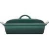 imageLe Creuset Olive Branch Collection Stoneware Heritage Rectangular Covered Casserole 4 Qt OliveArtichaut