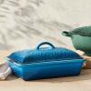 imageLe Creuset Olive Branch Collection Stoneware Heritage Rectangular Covered Casserole 4 Qt OliveMarseille