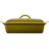 imageLe Creuset Olive Branch Collection Stoneware Heritage Rectangular Covered Casserole 4 Qt OliveOlive