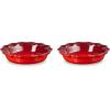 imageLe Creuset Stoneware Set of 2 Heritage Fluted Pie Dish 9quot ArtichautCerise