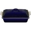 imageLe Creuset Olive Branch Collection Stoneware Heritage Rectangular Covered Casserole 4 Qt OliveIndigo