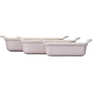 imageLe Creuset Stoneware Heritage Set 3 Rectangular Dishes Shallot 11 qt 25 qt ampamp 4 qt