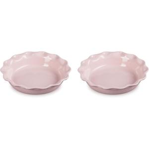 imageLe Creuset Stoneware Set of 2 Heritage Fluted Pie Dish 9quot ArtichautChiffon Pink