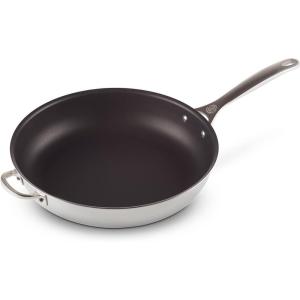imageLe Creuset TriPly Stainless Steel Nonstick 125quot Deep Fry Pan with Helper HandleNonstick
