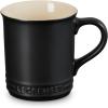 imageLe Creuset Enamel On Steel Demi Kettle ampamp Stoneware Set of 2 Mugs 125 qt Kettle ampamp 2 14 oz Mugs WhiteLicorice