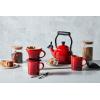 imageLe Creuset Enamel On Steel Demi Kettle ampamp Stoneware Set of 2 Mugs 125 qt Kettle ampamp 2 14 oz Mugs WhiteWhite
