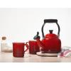 imageLe Creuset Enamel On Steel Demi Kettle ampamp Stoneware Set of 2 Mugs 125 qt Kettle ampamp 2 14 oz Mugs WhiteWhite