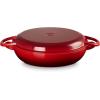 imageLe Creuset Enameled Cast Iron Multifunction Braiser with Grill Pan Lid 35 qt MarseilleCerise