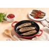 imageLe Creuset Enameled Cast Iron Signature Deep Round Grill 975quot Licorice