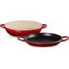 imageLe Creuset Enameled Cast Iron Multifunction Braiser with Grill Pan Lid 35 qt MarseilleCerise