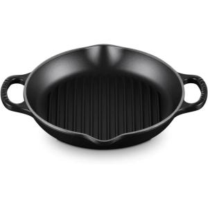 imageLe Creuset Enameled Cast Iron Signature Deep Round Grill 975quot Licorice