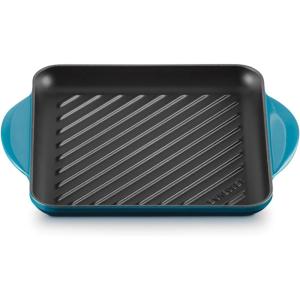 imageLe Creuset Enameled Cast Iron Square Grill 95quot ArtichautDeep Teal