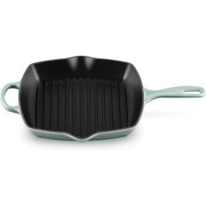 imageLe Creuset Enameled Cast Iron Signature Square Skillet Grill 1025quot ShallotSea Salt