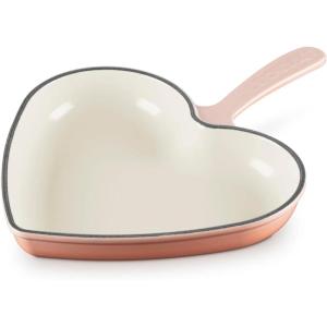 imageLe Creuset Enameled Cast Iron Traditional Heart Skillet 1025quot Chiffon PinkPeche