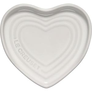 imageLe Creuset Stoneware Heart Shaped Spoon Rest 5quot Chiffon PinkWhite