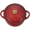 image:imageLe Creuset Stoneware Mini Round Cocotte 8oz Chiffon Pink with Gold Heart KnobCerise