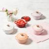 image:imageLe Creuset Stoneware Mini Round Cocotte 8oz Chiffon Pink with Gold Heart KnobChiffon Pink