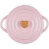 image:imageLe Creuset Stoneware Mini Round Cocotte 8oz Chiffon Pink with Gold Heart KnobChiffon Pink