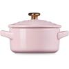 image:imageLe Creuset Stoneware Mini Round Cocotte 8oz Chiffon Pink with Gold Heart KnobChiffon Pink