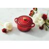 image:imageLe Creuset Stoneware Mini Round Cocotte 8oz Chiffon Pink with Gold Heart KnobPeche