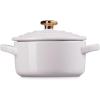 image:imageLe Creuset Stoneware Mini Round Cocotte 8oz Chiffon Pink with Gold Heart KnobShallot
