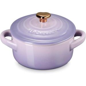 image:imageLe Creuset Stoneware Mini Round Cocotte 8oz Chiffon Pink with Gold Heart KnobProvence