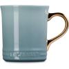 image:imageLe Creuset Vancouver Mug with Gold Metallic Handle 14 oz Coastal BlueSea Salt
