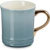 image:imageLe Creuset Vancouver Mug with Gold Metallic Handle 14 oz Coastal BlueSea Salt