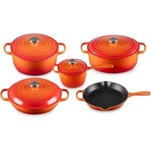 image:imageLe Creuset Enameled Cast Iron Signature 9Piece Cookware Set Sea SaltFlame