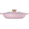 image:imageLe Creuset Enameled Cast Iron Signature Petal Braiser 225 qt Chiffon Pink wLight Gold KnobChiffon Pink