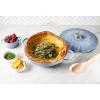 image:imageLe Creuset Enameled Cast Iron Signature Petal Braiser 225 qt Chiffon Pink wLight Gold KnobCoastal Blue