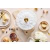image:imageLe Creuset Enameled Cast Iron Signature Petal Braiser 225 qt Chiffon Pink wLight Gold KnobWhite