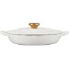 image:imageLe Creuset Enameled Cast Iron Signature Petal Braiser 225 qt Chiffon Pink wLight Gold KnobWhite