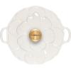 image:imageLe Creuset Enameled Cast Iron Signature Petal Braiser 225 qt Chiffon Pink wLight Gold KnobWhite