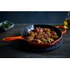 image:imageLe Creuset Enameled Cast Iron Signature Round Skillet 1025 RivieraFlame