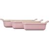 image:imageLe Creuset Stoneware Heritage 3Piece Rectangular Baking Dish Set RivieraChiffon Pink