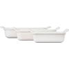 image:imageLe Creuset Stoneware Heritage 3Piece Rectangular Baking Dish Set RivieraWhite
