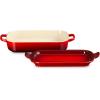 image:imageLe Creuset Stoneware Rectangular Dish with Platter Lid 3 qt RivieraCerise