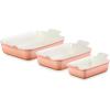 image:imageLe Creuset Stoneware Heritage 3Piece Rectangular Baking Dish Set RivieraPeche